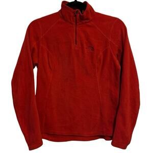 The North Face 1/4 Zip Pullover Fleece Jacket Red womens’s XS Mock Neck soft